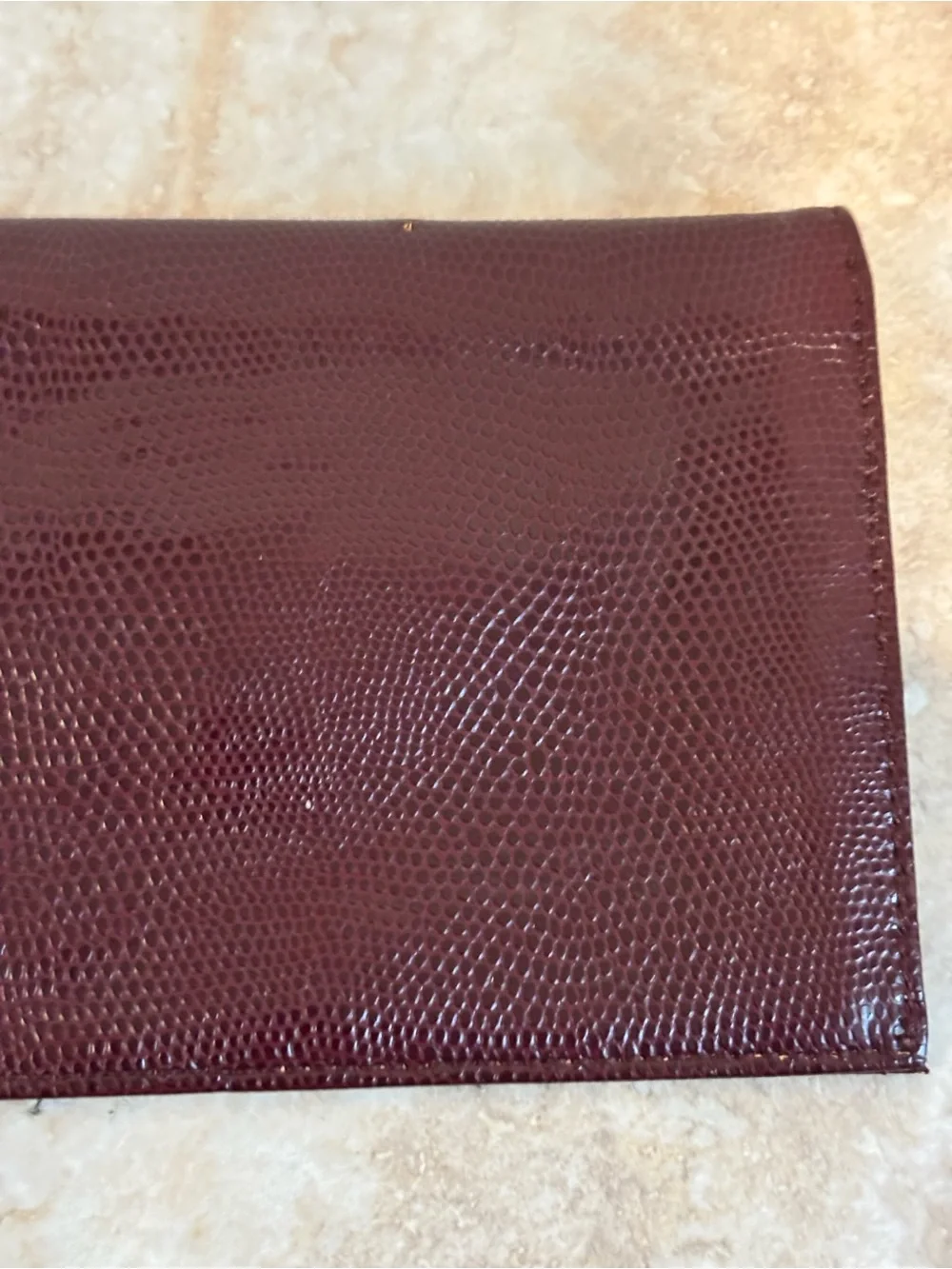 Diane Von Furstenberg Embossed Lizard Envelope Clutch Wallet